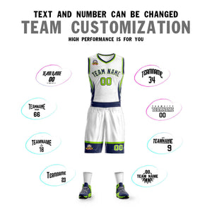 Custom White Navy-White Graffiti Pattern Sets Lightning Basketball Jersey