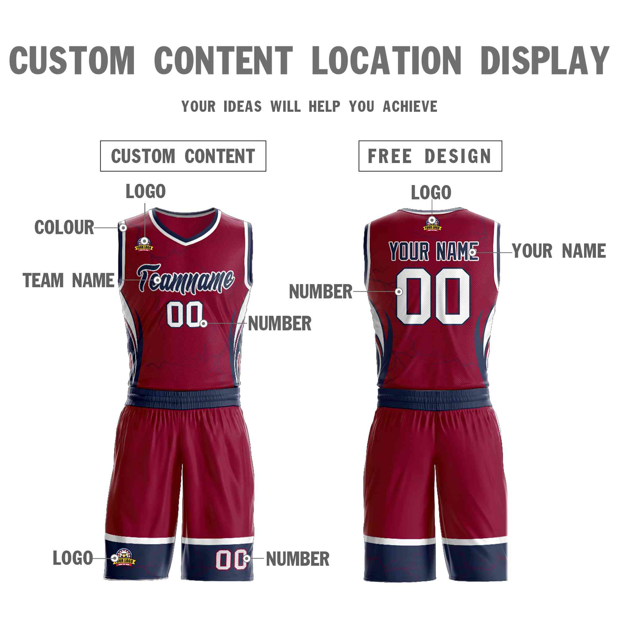 Custom Maroon Navy-White Graffiti Pattern Sets Lightning Basketball Jersey