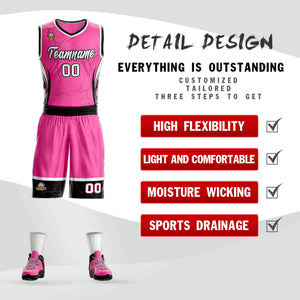 Le motif de graffiti personnalisé rose blanc-noir définit le maillot de basket-ball Lightning