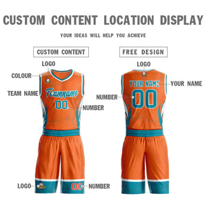 Le motif de graffiti orange sarcelle-blanc personnalisé définit le maillot de basket-ball Lightning