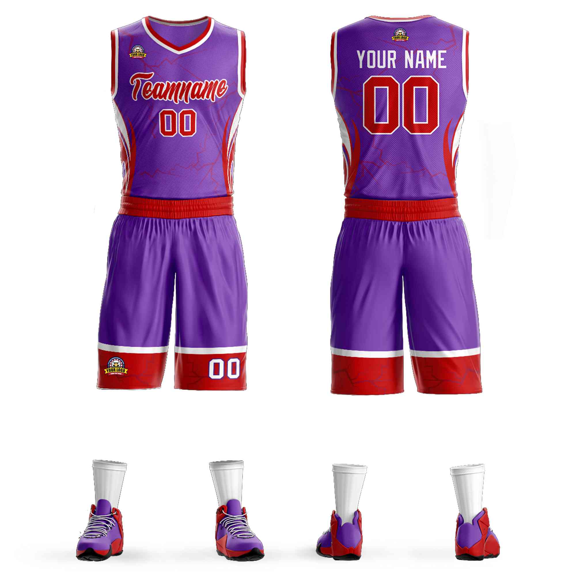 Custom Orange Basketball Kits With Powder Blue Paint Graffiti main image 1