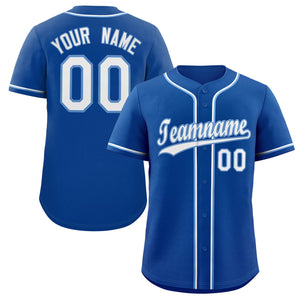 Maillot de baseball authentique de style classique bleu royal blanc-poudre personnalisé