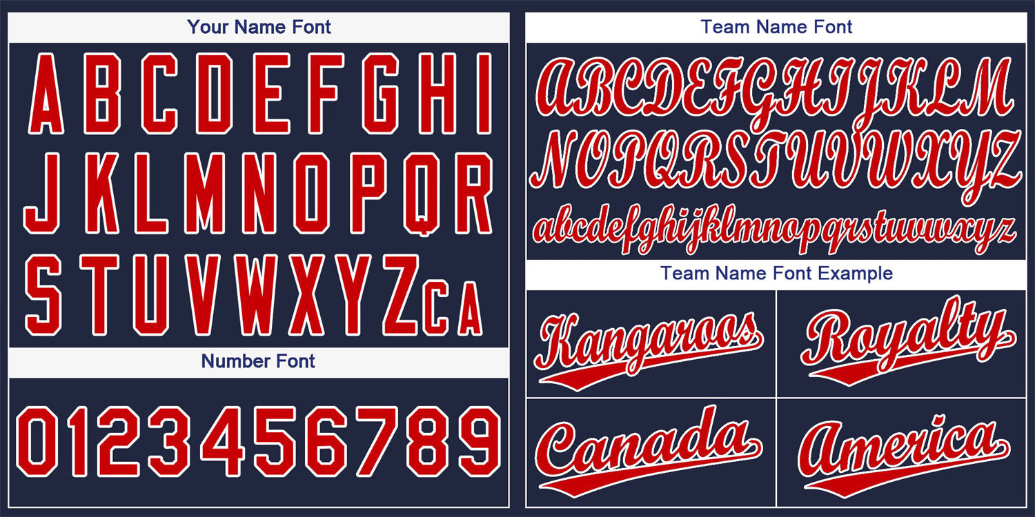 Custom Navy Red-White Classic Style Authentic Baseball Jersey