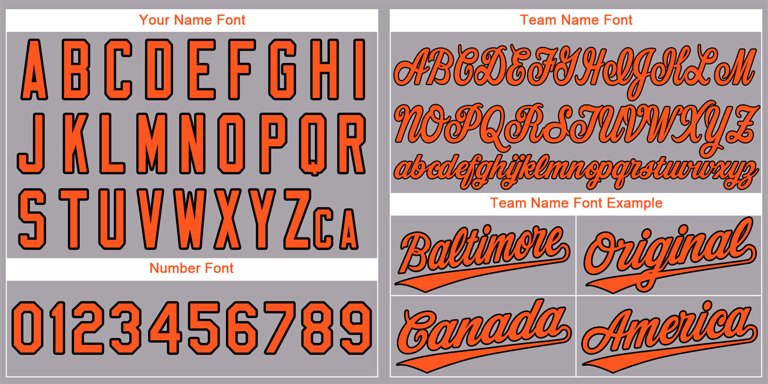 Custom Gray Orange-Black Classic Style Authentic Baseball Jersey