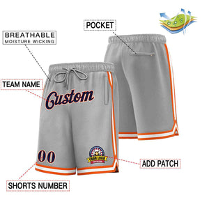 Custom Gray Navy-White Classic Style Basketball Mesh Shorts