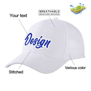 Casquette de baseball personnalisée blanche royale-blanche incurvée Eaves Sport Design