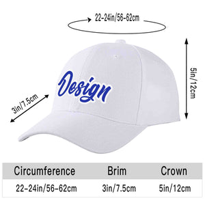 Casquette de baseball personnalisée blanche royale-blanche incurvée Eaves Sport Design