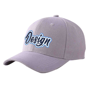 Casquette de baseball personnalisée gris marine-blanc courbé Eaves Sport Design