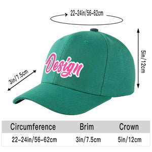 Custom Light Green Pink-White Curved Eaves Sport Design Baseball Cap