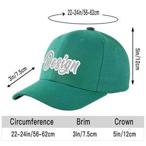 Custom Light Green White-Gray Curved Eaves Sport Design Baseball Cap