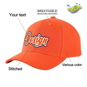 Casquette de baseball incurvée personnalisée orange mandarine-blanc avec avant-toit