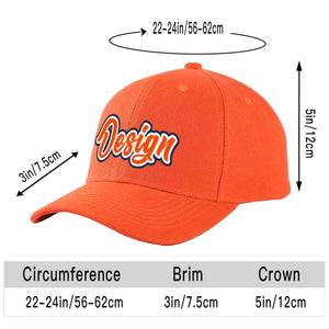 Casquette de baseball incurvée personnalisée orange mandarine-blanc avec avant-toit