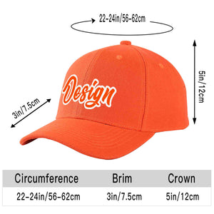 Casquette de baseball incurvée personnalisée orange mandarine-blanc avec avant-toit