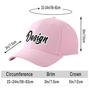 Custom Pink Black-White Curved Eaves Sport Design Baseball Cap