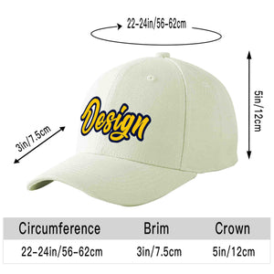 Casquette de baseball personnalisée crème or-marine courbée Eaves Sport Design