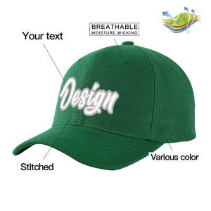 Casquette de baseball personnalisée vert blanc-gris courbé Eaves Sport Design