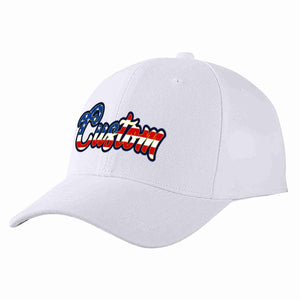 Custom White Vintage USA Flag-Gold Curved Eaves Sport Baseball Cap Design for Men/Women/Youth