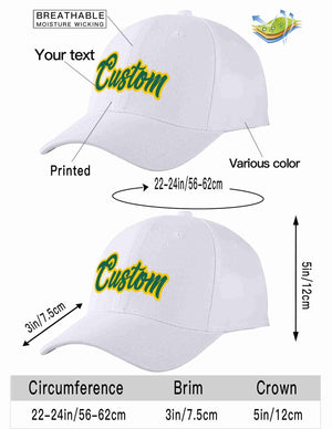 Casquette de baseball de sport incurvée blanche Kelly vert-jaune personnalisée pour hommes/femmes/jeunes