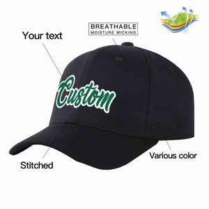 Casquette de baseball de sport incurvée noire Kelly vert-blanc pour hommes/femmes/jeunes