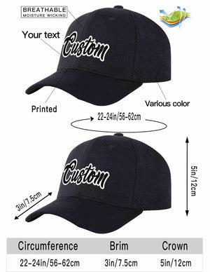 Custom Black Black-White Curved Eaves Sport Baseball Cap Design for Men/Women/Youth