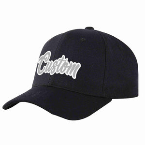 Conception personnalisée de casquette de baseball de sport incurvée noir gris-blanc pour hommes/femmes/jeunes