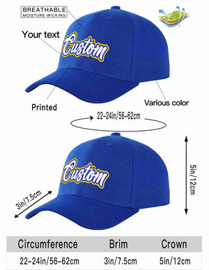 Custom Royal White-Royal Curved Eaves Sport Baseball Cap Design for Men/Women/Youth