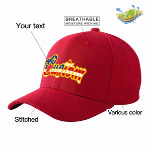 Custom Red Vintage USA Flag-Gold Curved Eaves Sport Baseball Cap Design for Men/Women/Youth