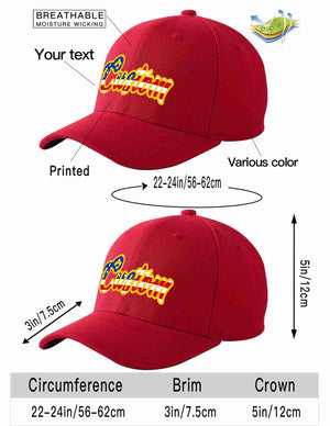 Custom Red Vintage USA Flag-Gold Curved Eaves Sport Baseball Cap Design for Men/Women/Youth