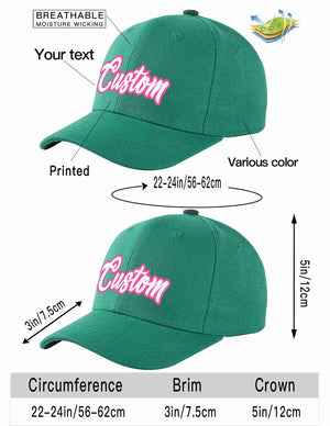 Conception personnalisée de casquette de baseball de sport incurvée vert clair blanc-rose pour hommes/femmes/jeunes