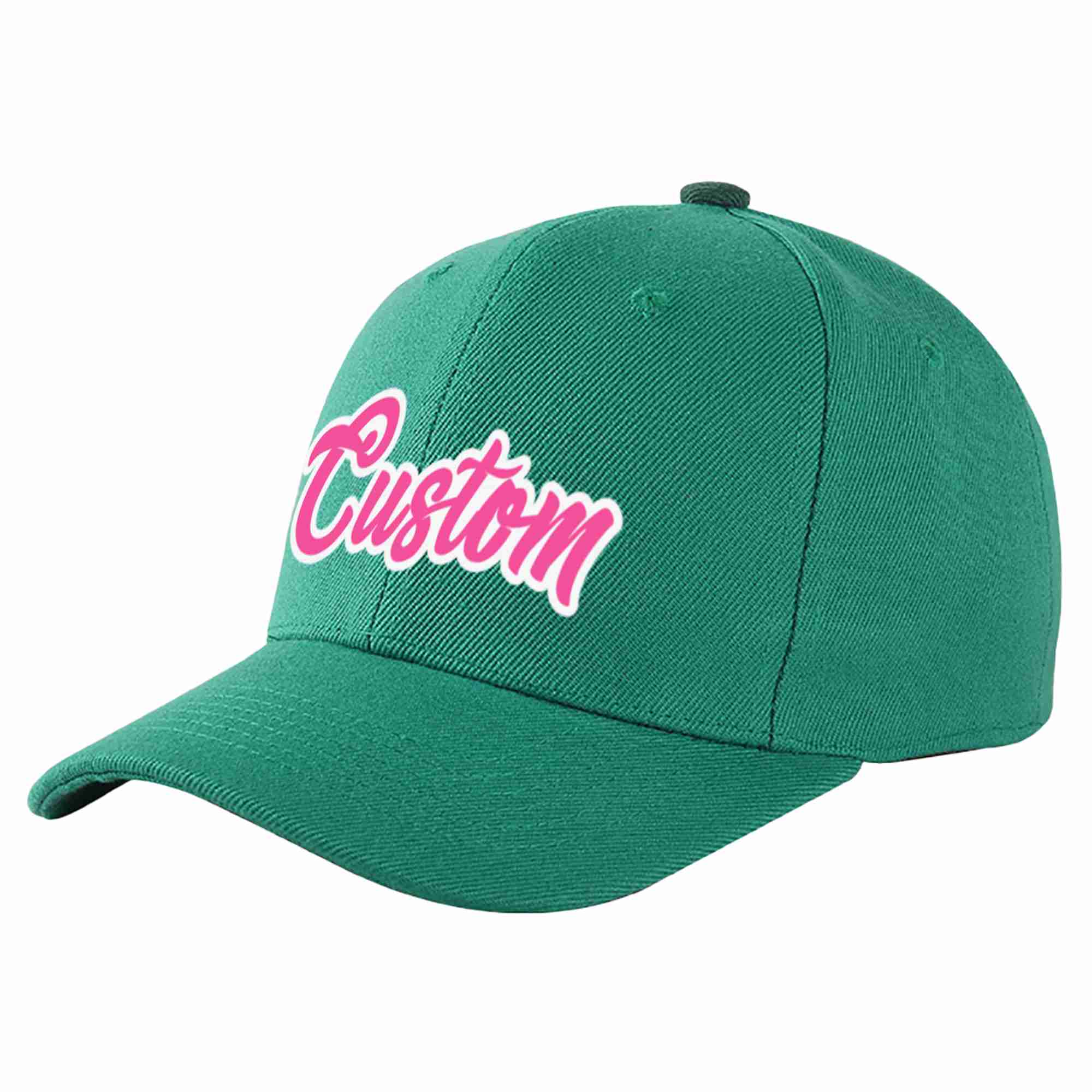 Custom Light Green Pink-White Curved Eaves Sport Baseball Cap Design for Men/Women/Youth