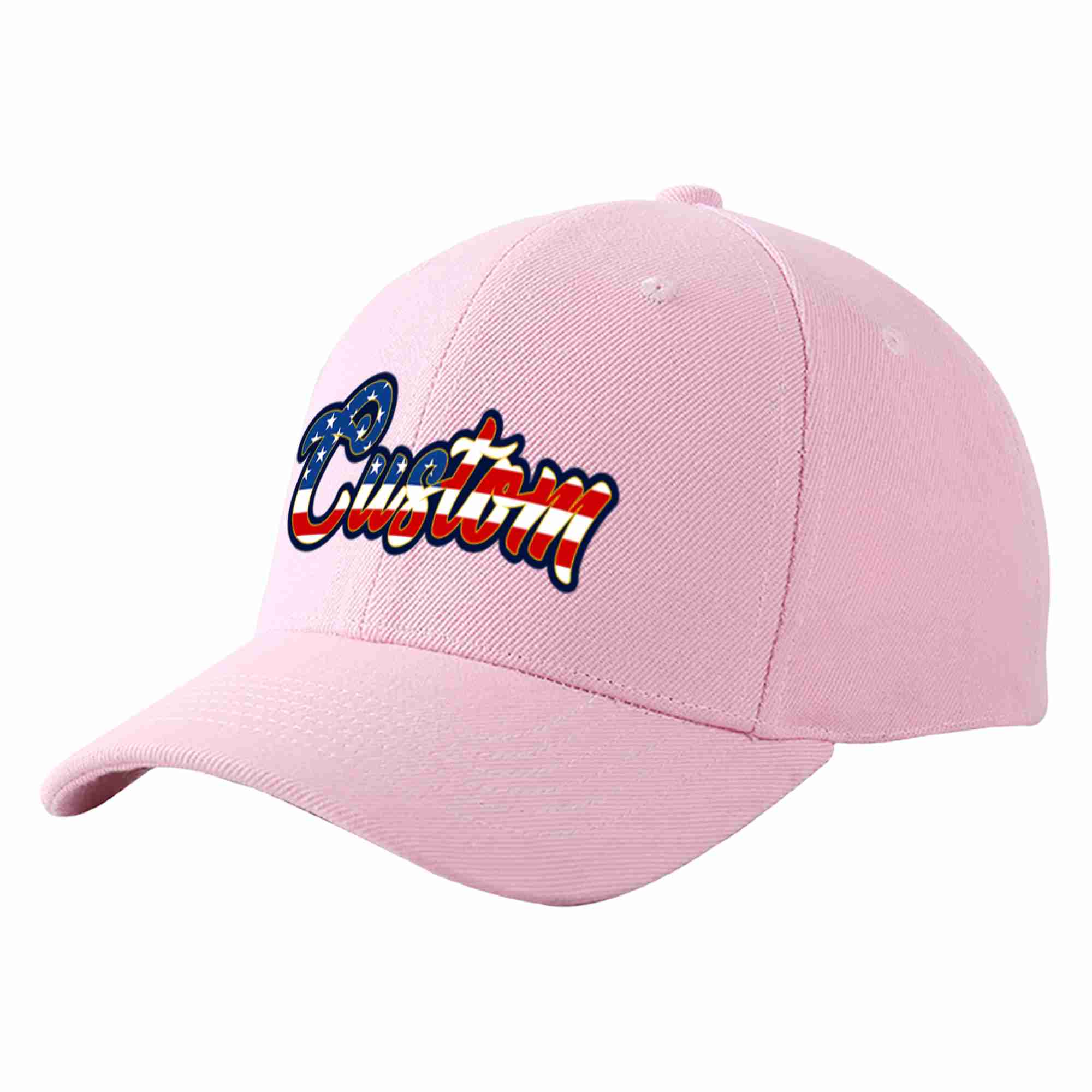 Custom Pink Vintage USA Flag-Gold Curved Eaves Sport Baseball Cap Design for Men/Women/Youth