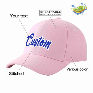 Custom Pink Royal-White Curved Eaves Sport Baseball Cap Design for Men/Women/Youth