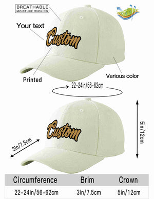 Custom Cream Old Gold-Black Curved Eaves Sport Baseball Cap Design for Men/Women/Youth