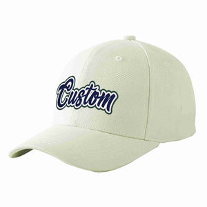 Casquette de baseball de sport incurvée, crème, bleu marine et blanc, personnalisée, pour hommes/femmes/jeunes