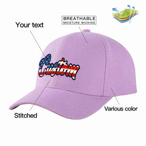 Custom Light Purple Vintage USA Flag-Gold Curved Eaves Sport Baseball Cap Design for Men/Women/Youth