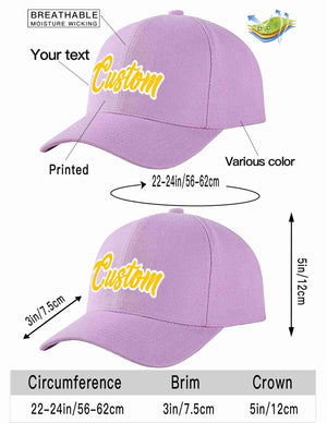 Custom Light Purple Gold-White Curved Eaves Sport Baseball Cap Design for Men/Women/Youth