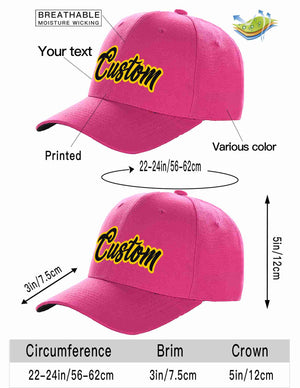 Custom Rose Red Black-Gold Curved Eaves Sport Baseball Cap Design for Men/Women/Youth