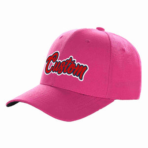 Custom Rose Red Red-Navy Curved Eaves Sport Baseball Cap Design for Men/Women/Youth