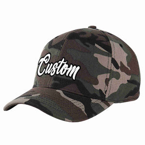 Conception de casquette de baseball de sport à avant-toit incurvé blanc-noir camouflage personnalisé pour hommes/femmes/jeunes