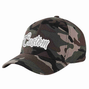 Casquette de baseball de sport incurvée gris-blanc camouflage personnalisée pour hommes/femmes/jeunes