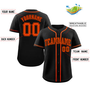 Custom Black Orange-Black Bull Classic Style Authentic Baseball Jersey