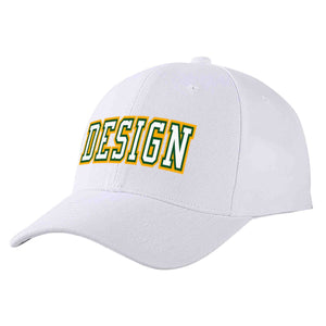 Casquette de baseball personnalisée blanche blanche-vert Kelly incurvée Eaves Sport Design