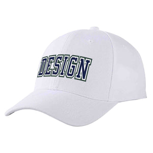 Casquette de baseball personnalisée blanche marine-blanche incurvée Eaves Sport Design