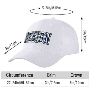 Casquette de baseball personnalisée blanche marine-blanche incurvée Eaves Sport Design