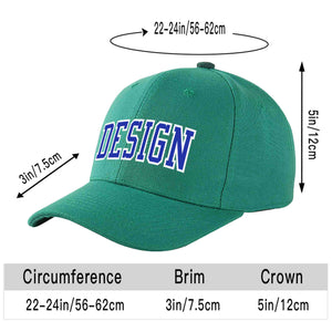 Casquette de baseball personnalisée vert clair Royal-White Curved Eaves Sport Design