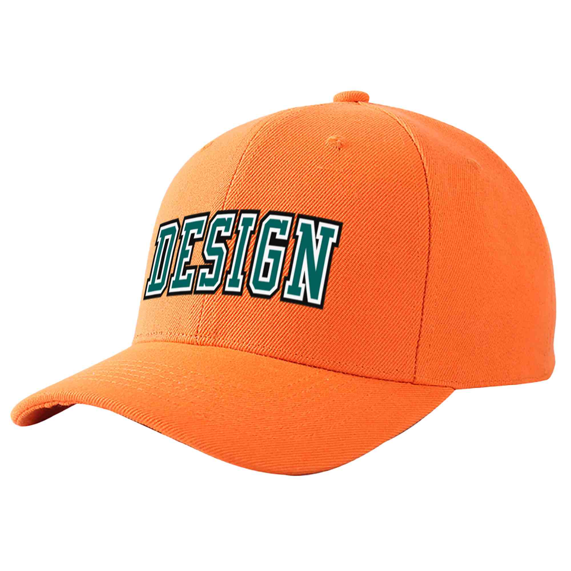 Casquette de baseball personnalisée orange Aqua-White Curved Eaves Sport Design