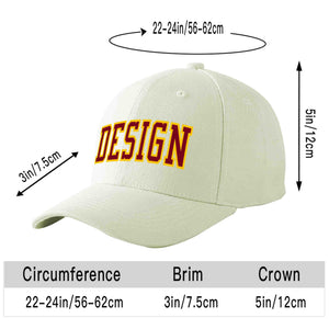 Casquette de baseball incurvée personnalisée crème cramoisi-or avec avant-toit