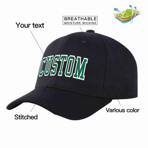 Casquette de baseball de sport incurvée noire Kelly vert-blanc pour hommes/femmes/jeunes