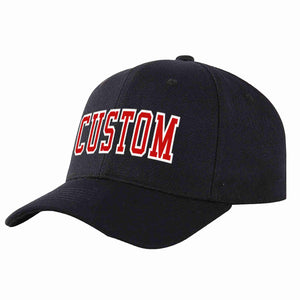 Conception personnalisée de casquette de baseball de sport incurvée noir rouge-blanc pour hommes/femmes/jeunes