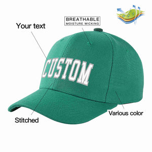 Custom Light Green White-Gray Curved Eaves Sport Baseball Cap Design for Men/Women/Youth